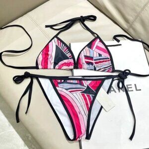 Emilio Pucci Pink and Black Bikini